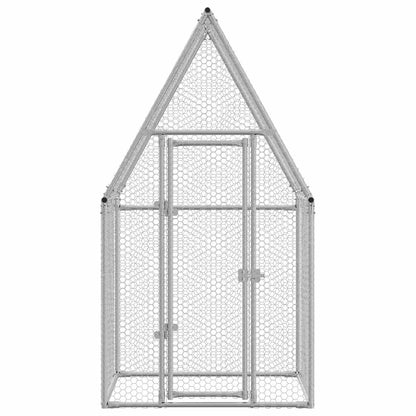 Kippenhok 100x100x190 cm gegalvaniseerd staal zilverkleurig