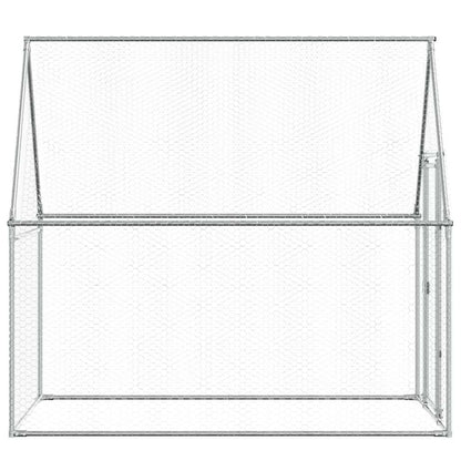 Kippenhok 200x100x190 cm gegalvaniseerd staal zilverkleurig