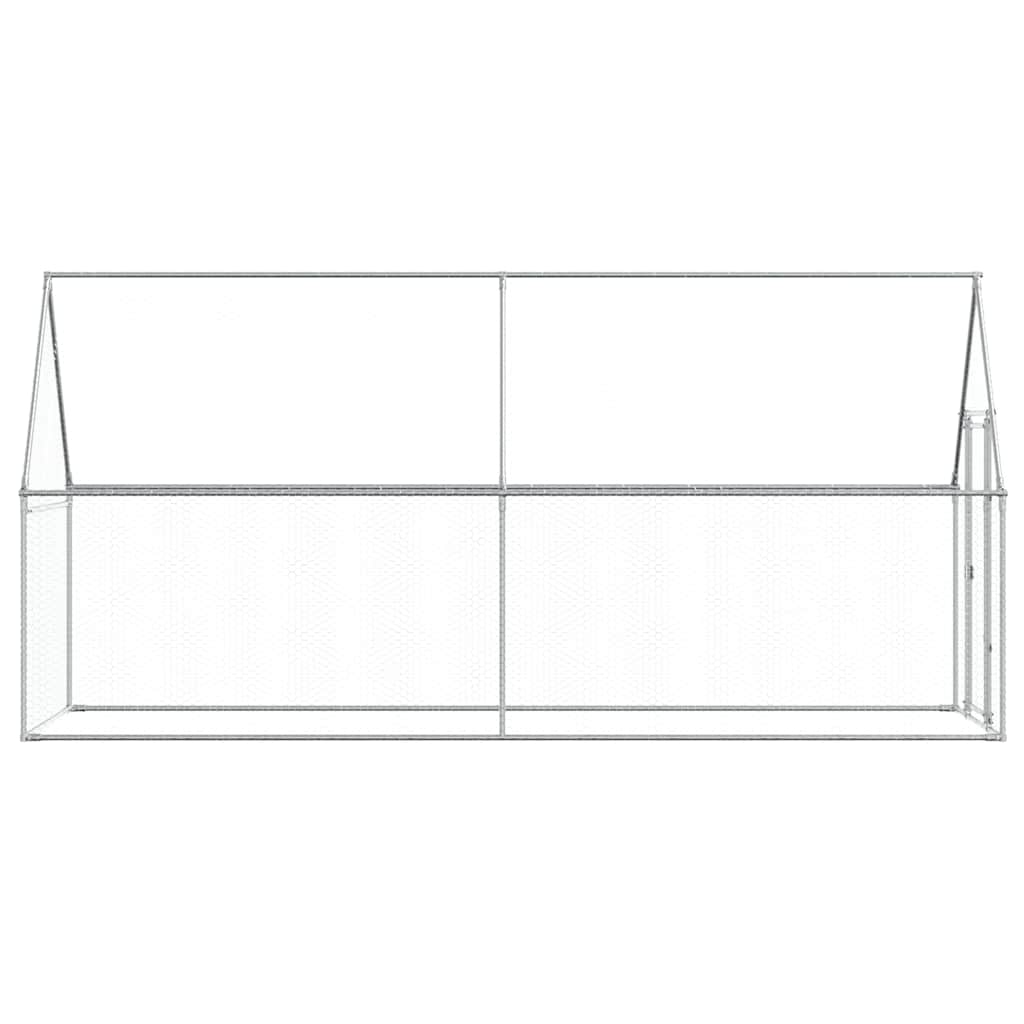 Kippenhok 400x100x190 cm gegalvaniseerd staal zilverkleurig
