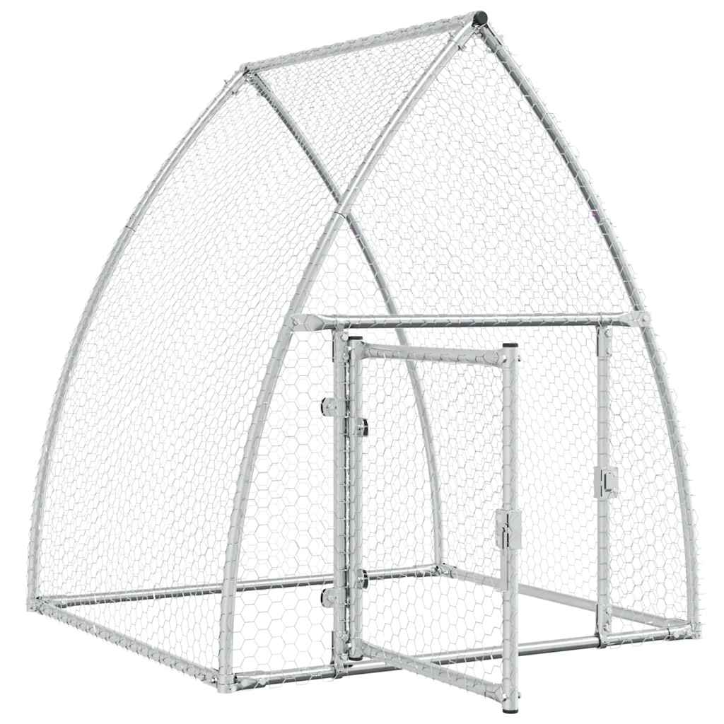Kippenhok 100x105x120 cm gegalvaniseerd staal zilverkleurig