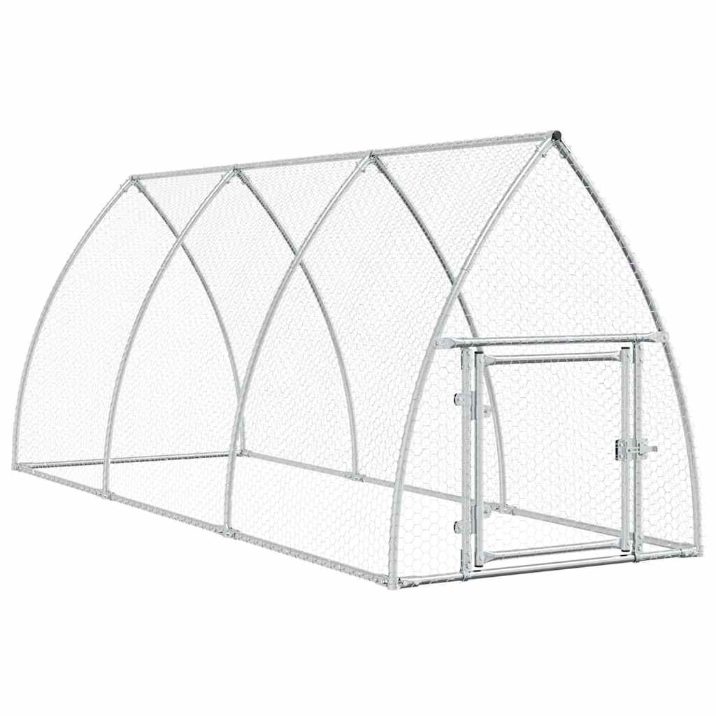 Kippenhok 300x105x120 cm gegalvaniseerd staal zilverkleurig