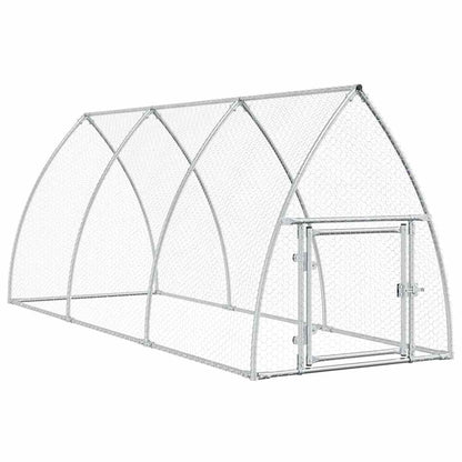 Kippenhok 300x105x120 cm gegalvaniseerd staal zilverkleurig