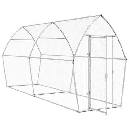 Kippenhok 400x105x182 cm gegalvaniseerd staal zilverkleurig