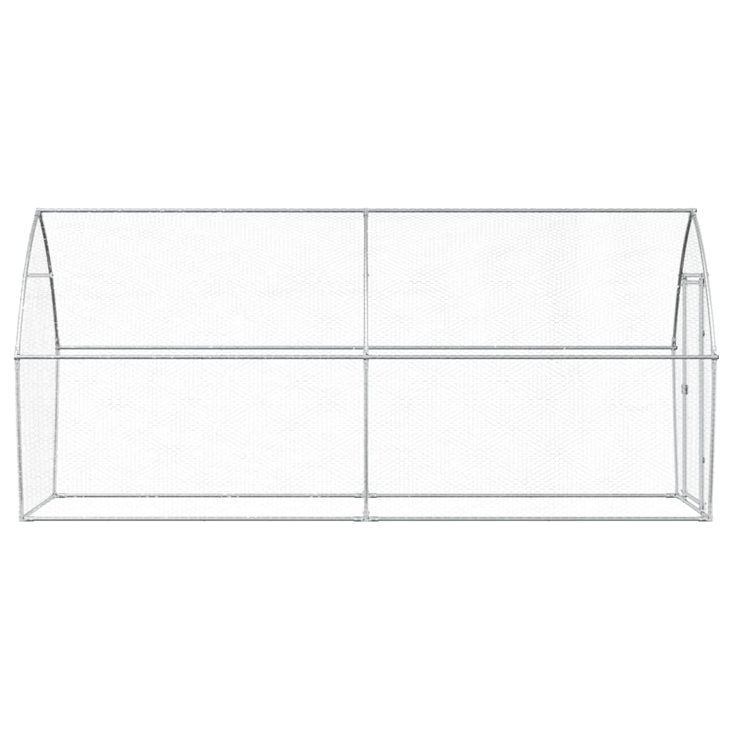 Kippenhok 400x105x182 cm gegalvaniseerd staal zilverkleurig