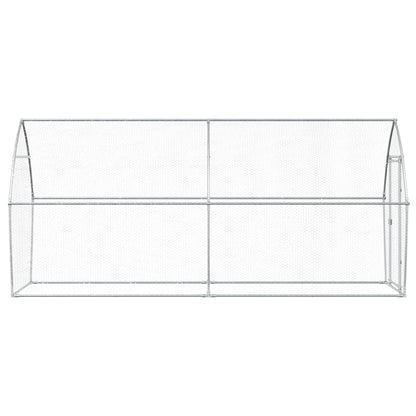 Kippenhok 400x105x182 cm gegalvaniseerd staal zilverkleurig