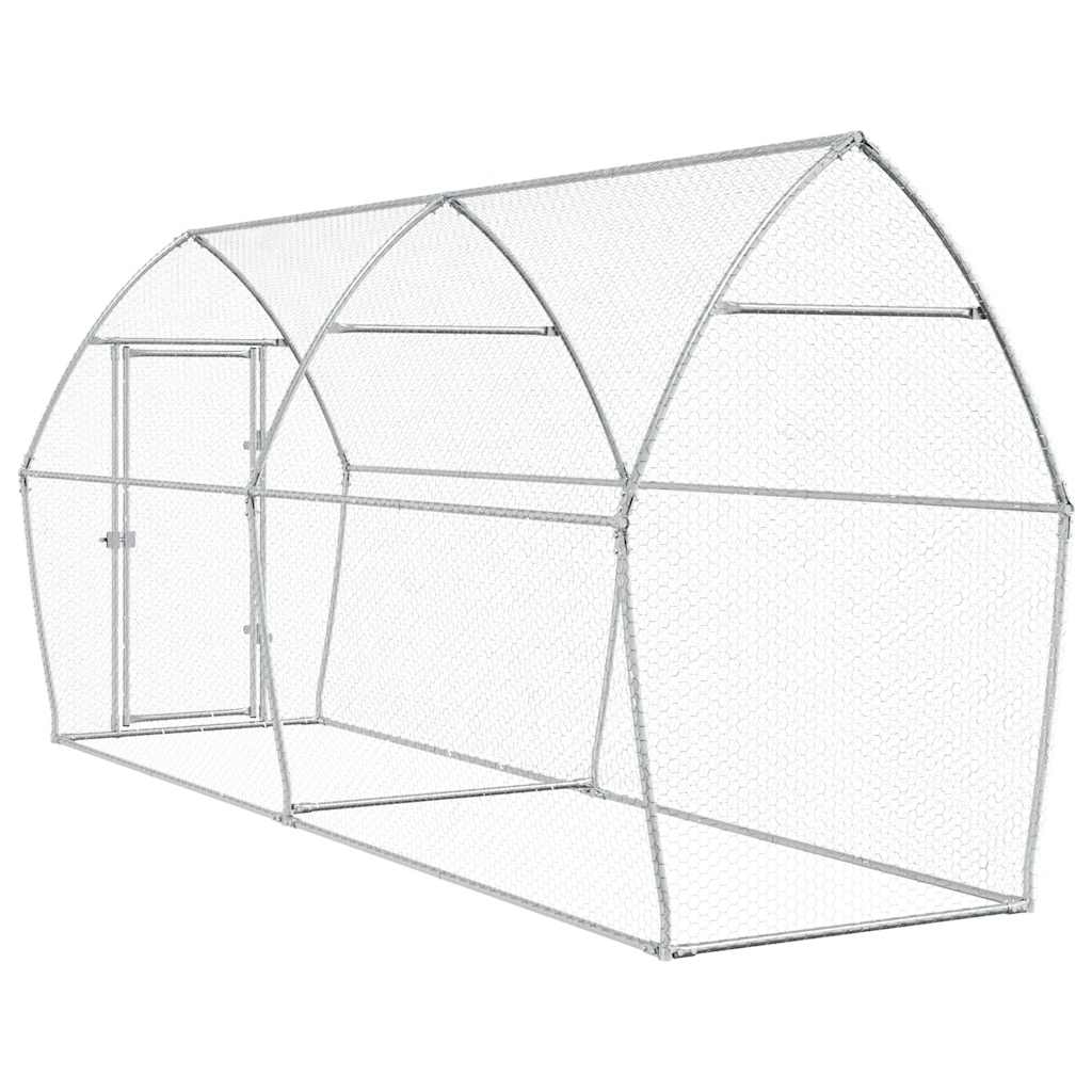 Kippenhok 400x105x182 cm gegalvaniseerd staal zilverkleurig