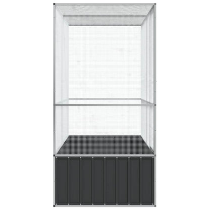 Volière 210,5x107x212 m staal zilverkleurig