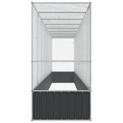 Volière met verlengstuk 834,5x107x212 m staal zilverkleurig