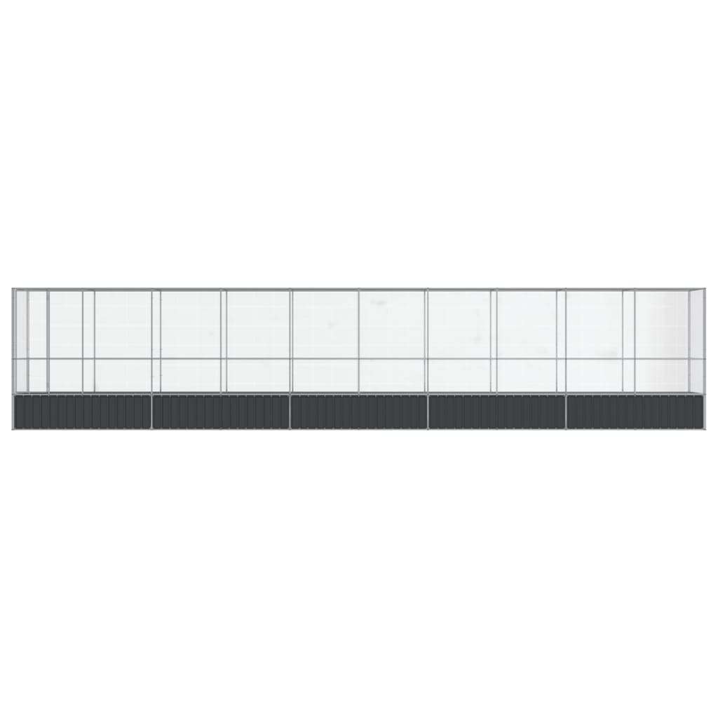 Volière met verlengstuk 1042,5x107x212 m staal zilverkleurig