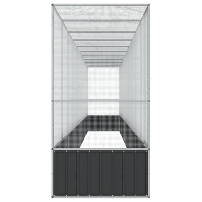 Volière met verlengstuk 1042,5x107x212 m staal zilverkleurig