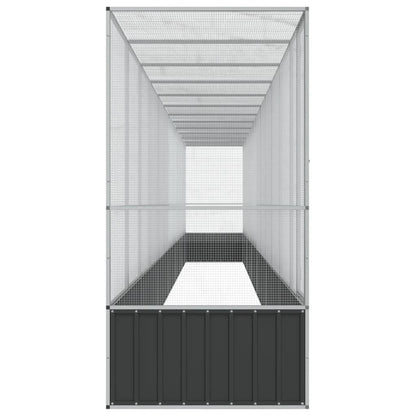 Volière met verlengstuk 1250,5x107x212 m staal zilverkleurig
