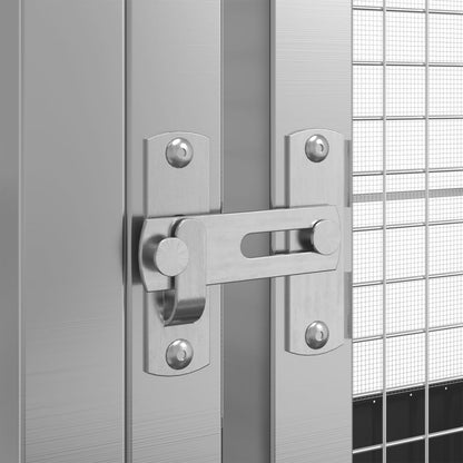 Volière met verlengstuk 1250,5x107x212 m staal zilverkleurig