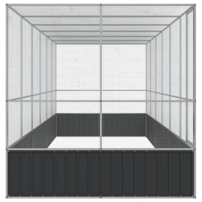 Volière met verlengstuk 625x207x212 m staal zilverkleurig