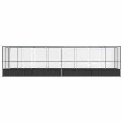 Volière met verlengstuk 832x207x212 m staal zilverkleurig