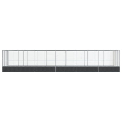 Volière met verlengstuk 1139x307x212 m staal zilverkleurig