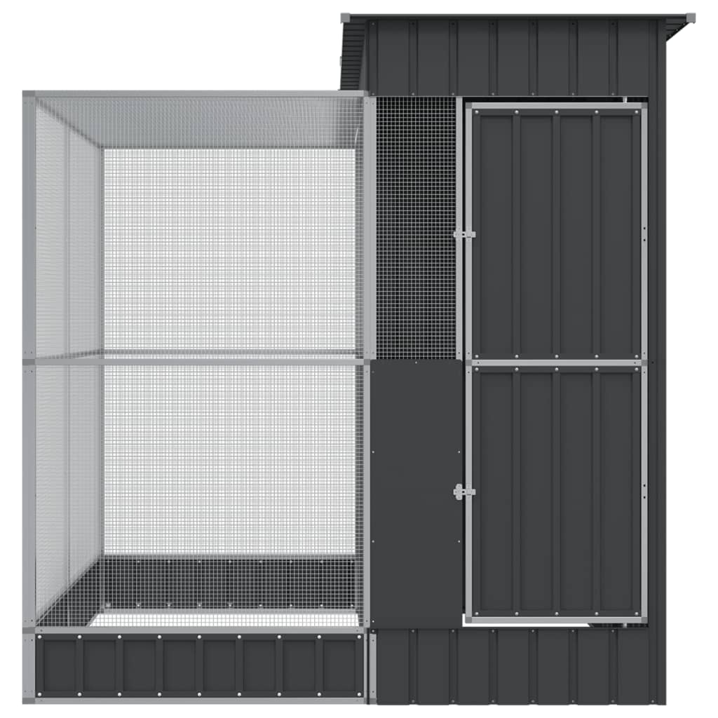 Volière met verlengstuk 209x203x216 cm staal zilverkleurig