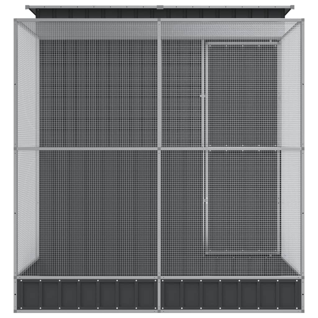 Volière met verlengstuk 209x203x216 cm staal zilverkleurig