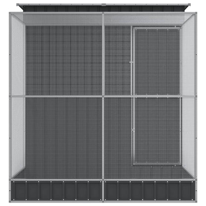Volière met verlengstuk 209x203x216 cm staal zilverkleurig