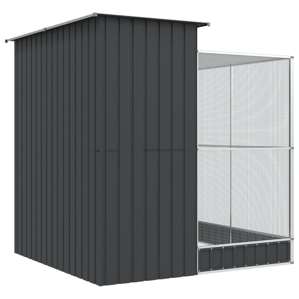 Volière met verlengstuk 209x203x216 cm staal zilverkleurig