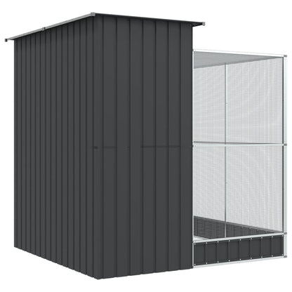 Volière met verlengstuk 209x203x216 cm staal zilverkleurig