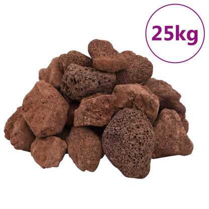 Lavastenen 25 kg 5-8 cm rood