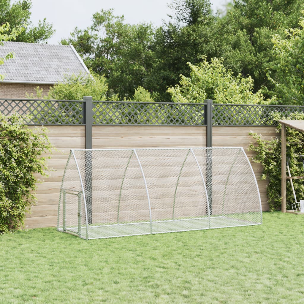 Konijnenhok 300x105x120 cm gegalvaniseerd staal zilverkleurig