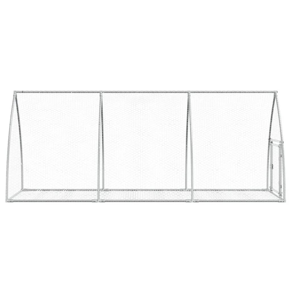 Konijnenhok 300x105x120 cm gegalvaniseerd staal zilverkleurig