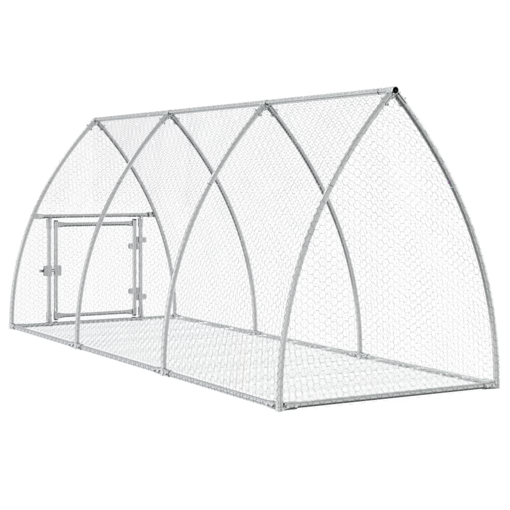 Konijnenhok 300x105x120 cm gegalvaniseerd staal zilverkleurig