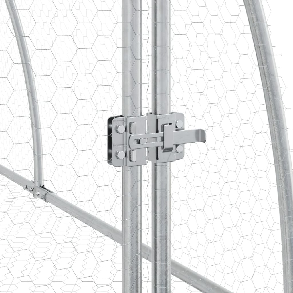 Konijnenhok 300x105x120 cm gegalvaniseerd staal zilverkleurig