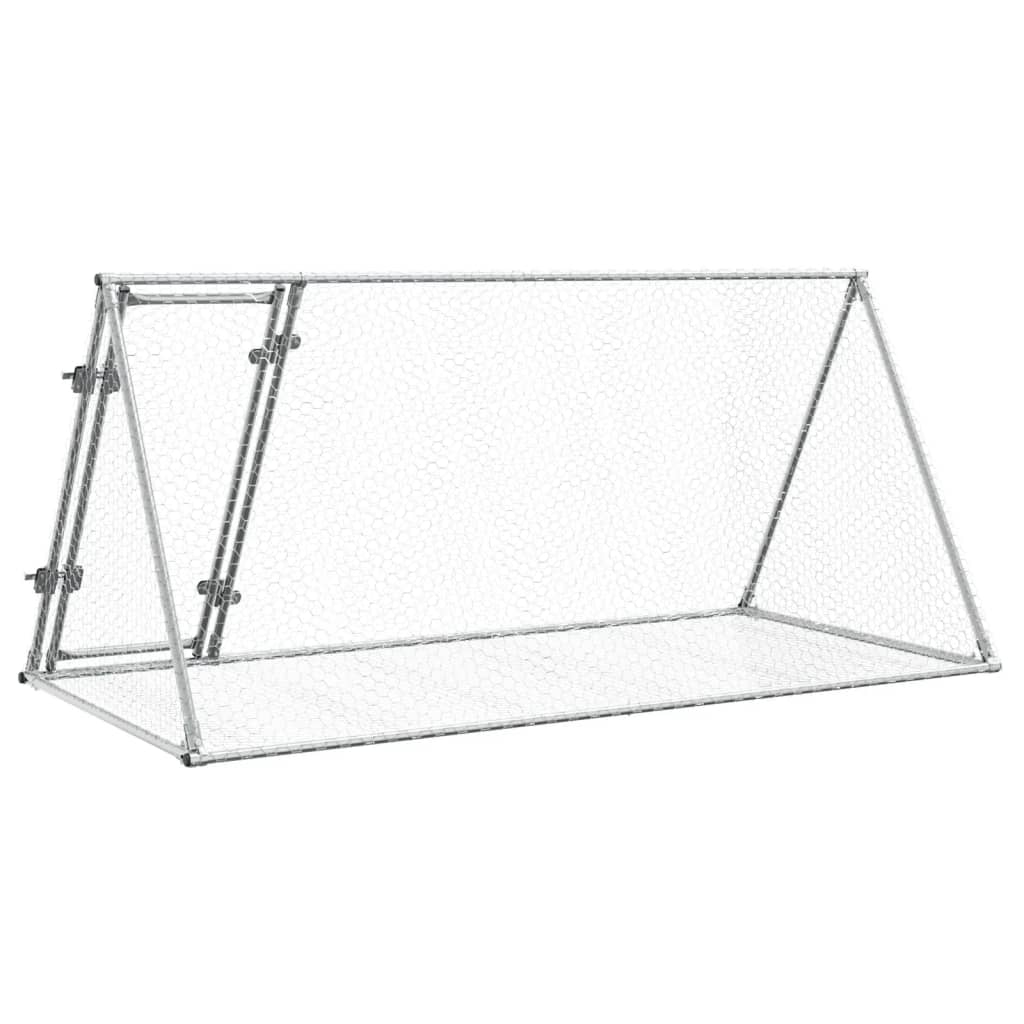 Konijnenhok 200x105x91 cm gegalvaniseerd staal zilverkleurig