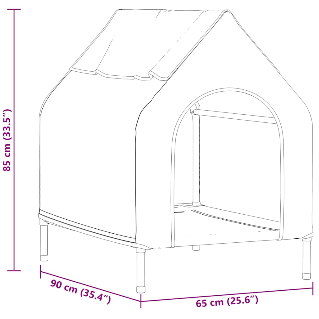 Hondenhuis Zwart 90 x 65 x 85 cm Oxford Stof en Staal