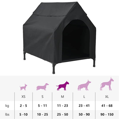 Hondenhuis Zwart 110 x 75 x 107.5 cm Oxford Stof en Staal