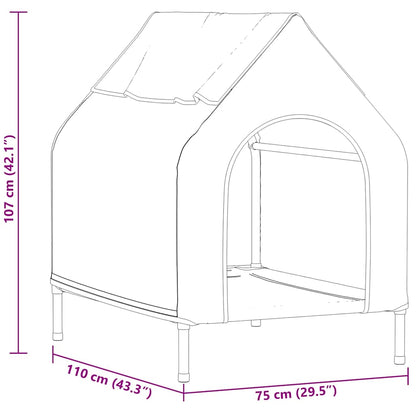 Hondenhuis Zwart 110 x 75 x 107.5 cm Oxford Stof en Staal