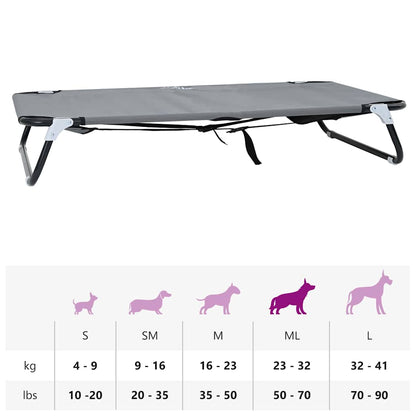 Hondenbed Lichtgrijs 90 x 55 x 18 cm Oxford Stof en Staal