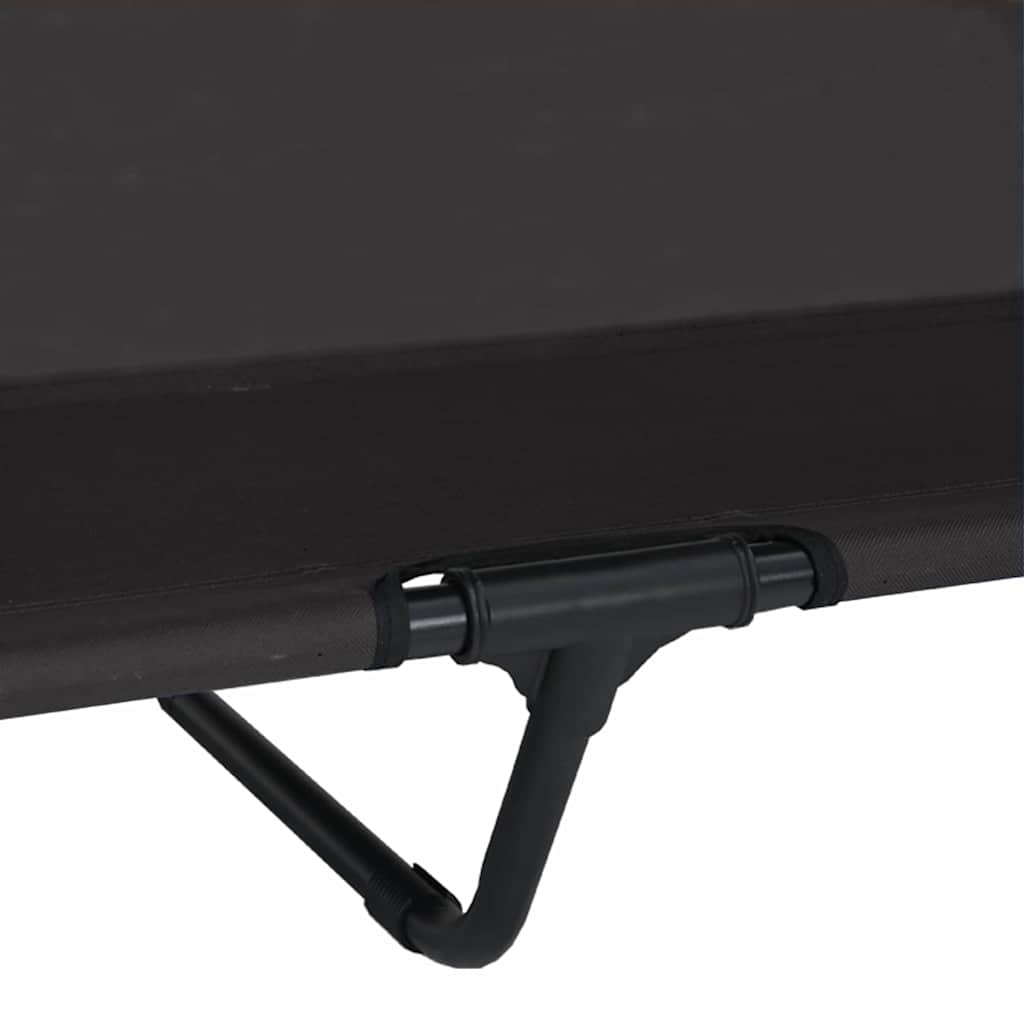 Verhoogd Hondenbed Zwart 127 x 81 x 108 cm Stof en Staal