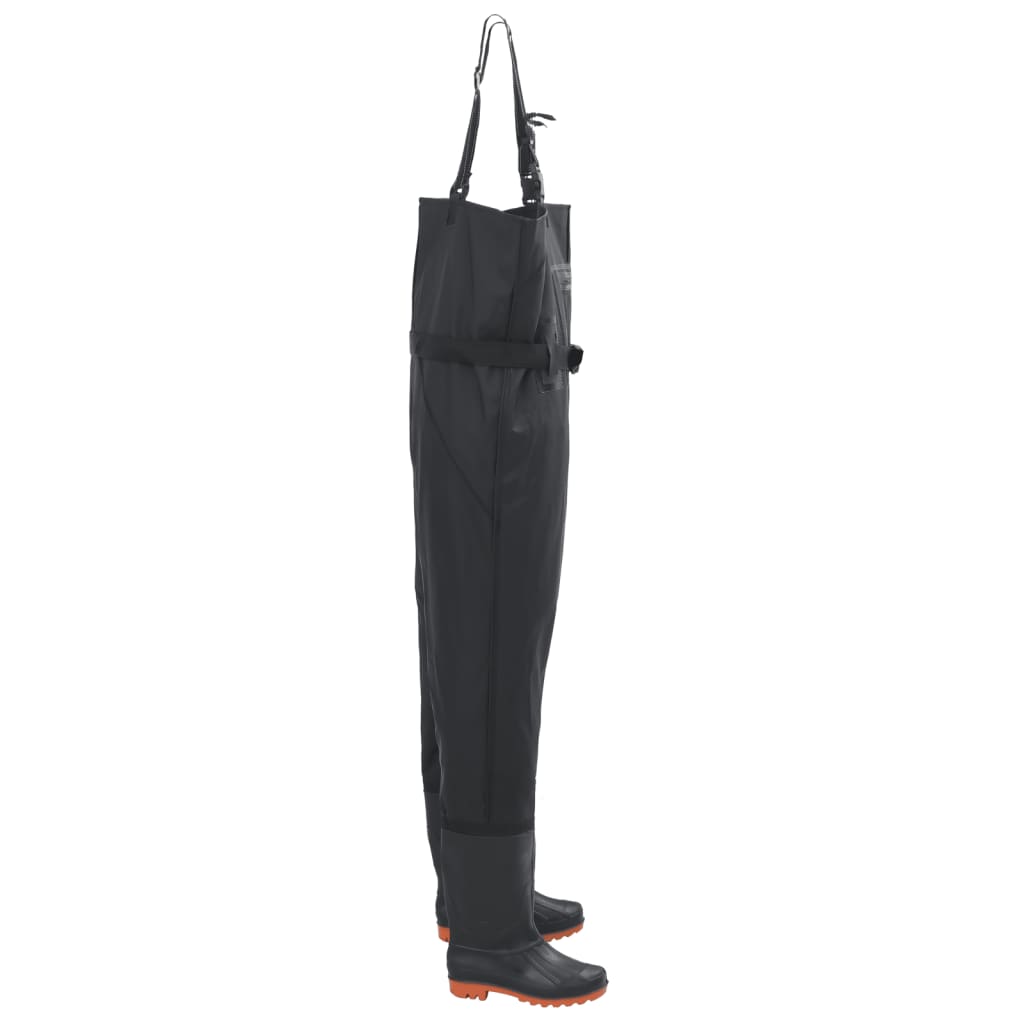 Waadpak met laarzen en riem maat 44 zwart