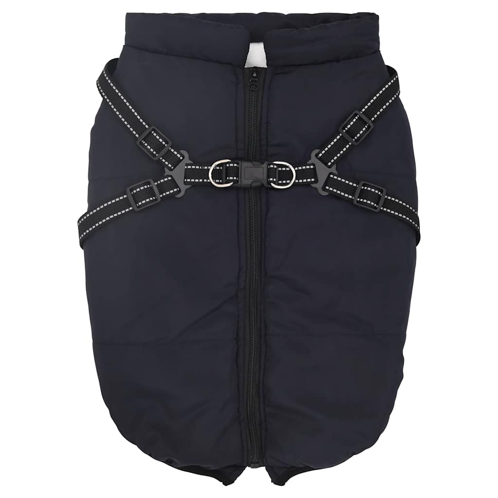 Hondenjas met harnas waterdicht reflecterend marineblauw L68