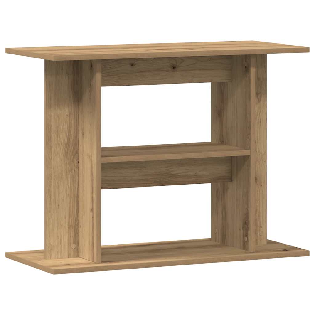 Aquariumstandaard 80x35x60cm bewerkt hout artisanaal eikenkleur