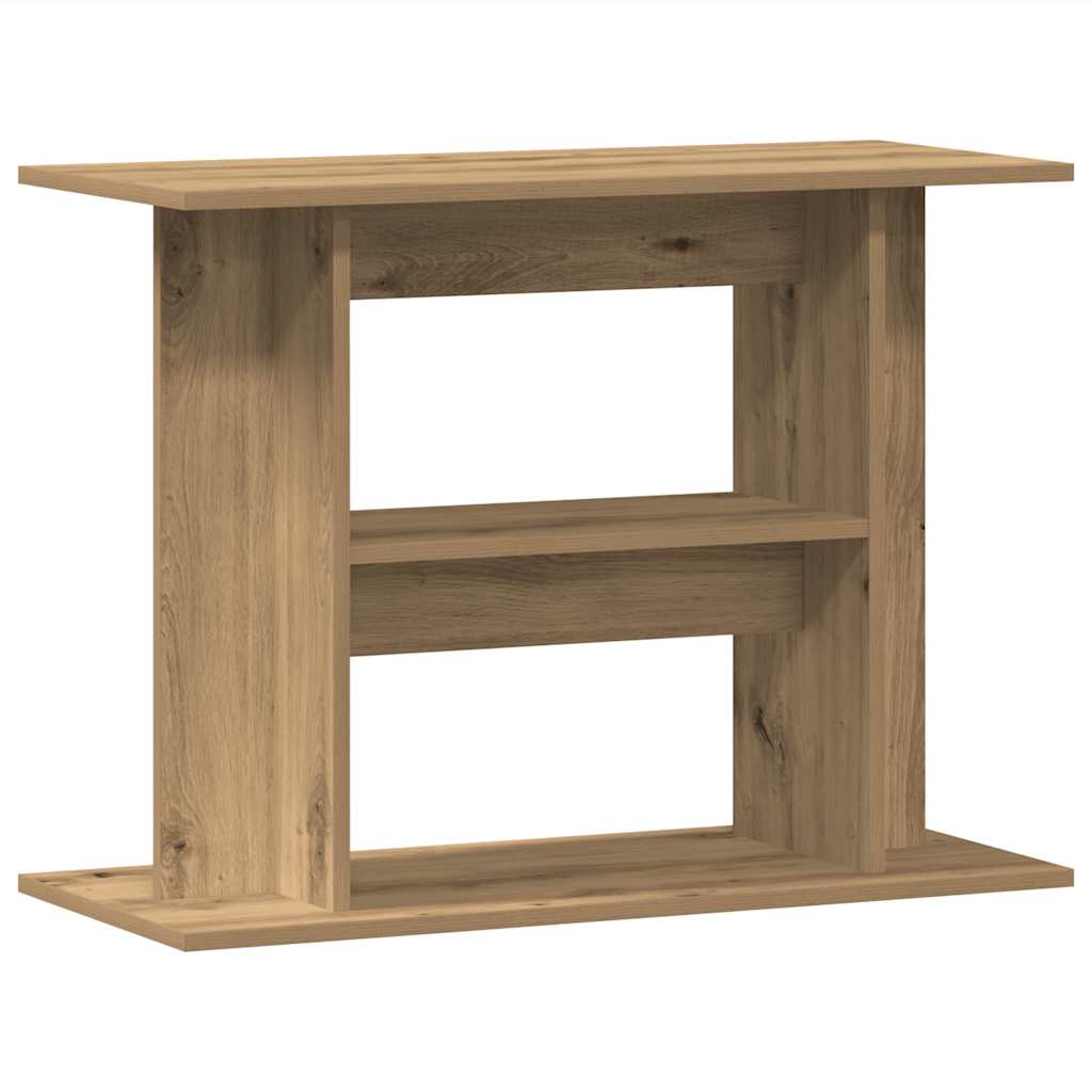Aquariumstandaard 80x35x60cm bewerkt hout artisanaal eikenkleur