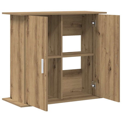 Aquariumstandaard 81x36x73cm bewerkt hout artisanaal eikenkleur
