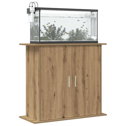 Aquariumstandaard 81x36x73cm bewerkt hout artisanaal eikenkleur