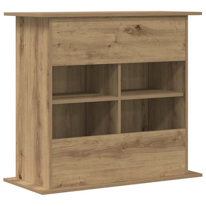 Aquariumstandaard 81x36x73cm bewerkt hout artisanaal eikenkleur