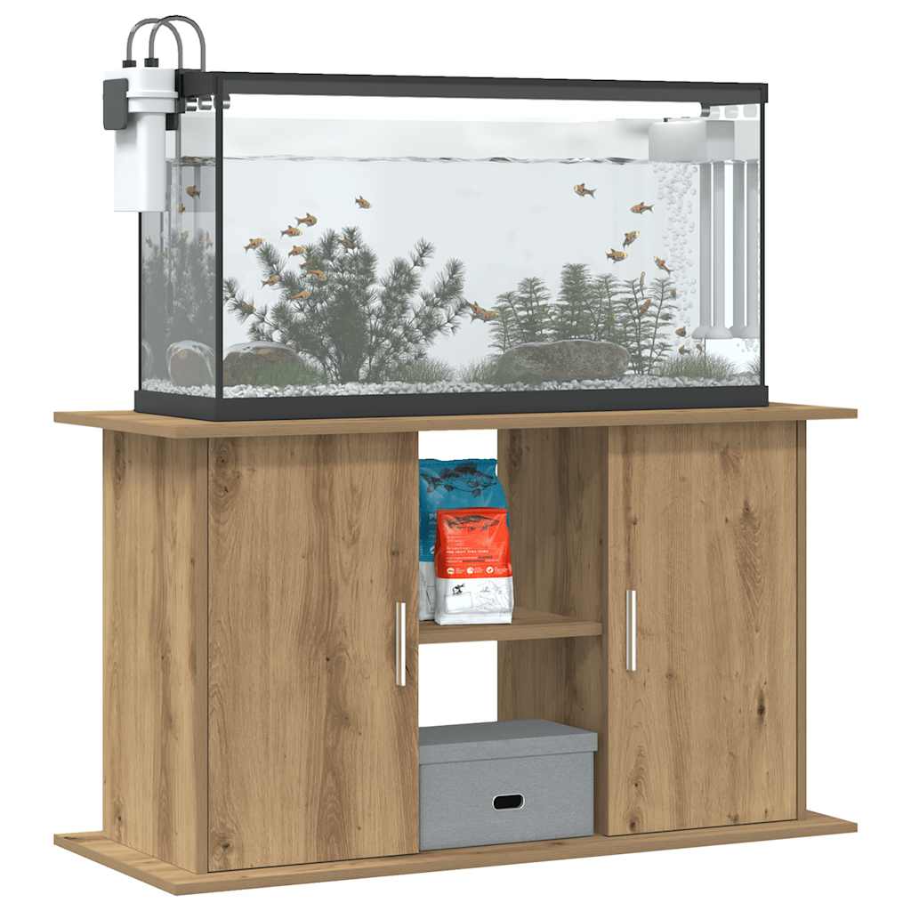 Aquariumstandaard 101x41x58 cm bewerkt hout artisanaal eiken
