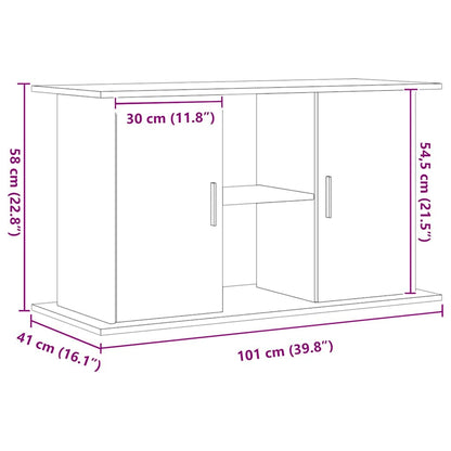 Aquariumstandaard 101x41x58 cm bewerkt hout artisanaal eiken