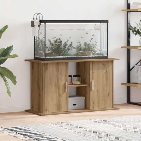 Aquariumstandaard 101x41x58 cm bewerkt hout artisanaal eiken