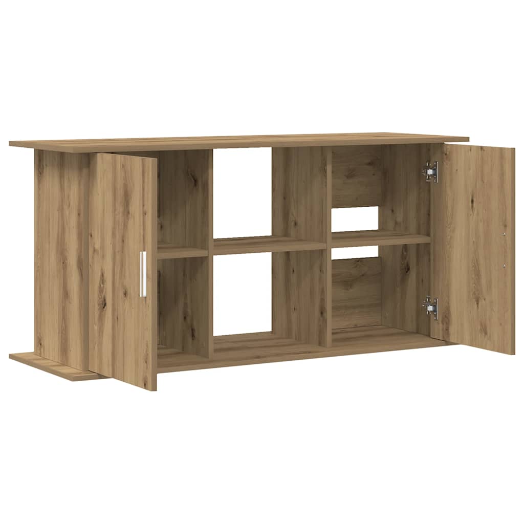 Aquariumstandaard 121x41x58 cm bewerkt hout artisanaal eiken