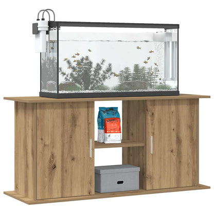Aquariumstandaard 121x41x58 cm bewerkt hout artisanaal eiken