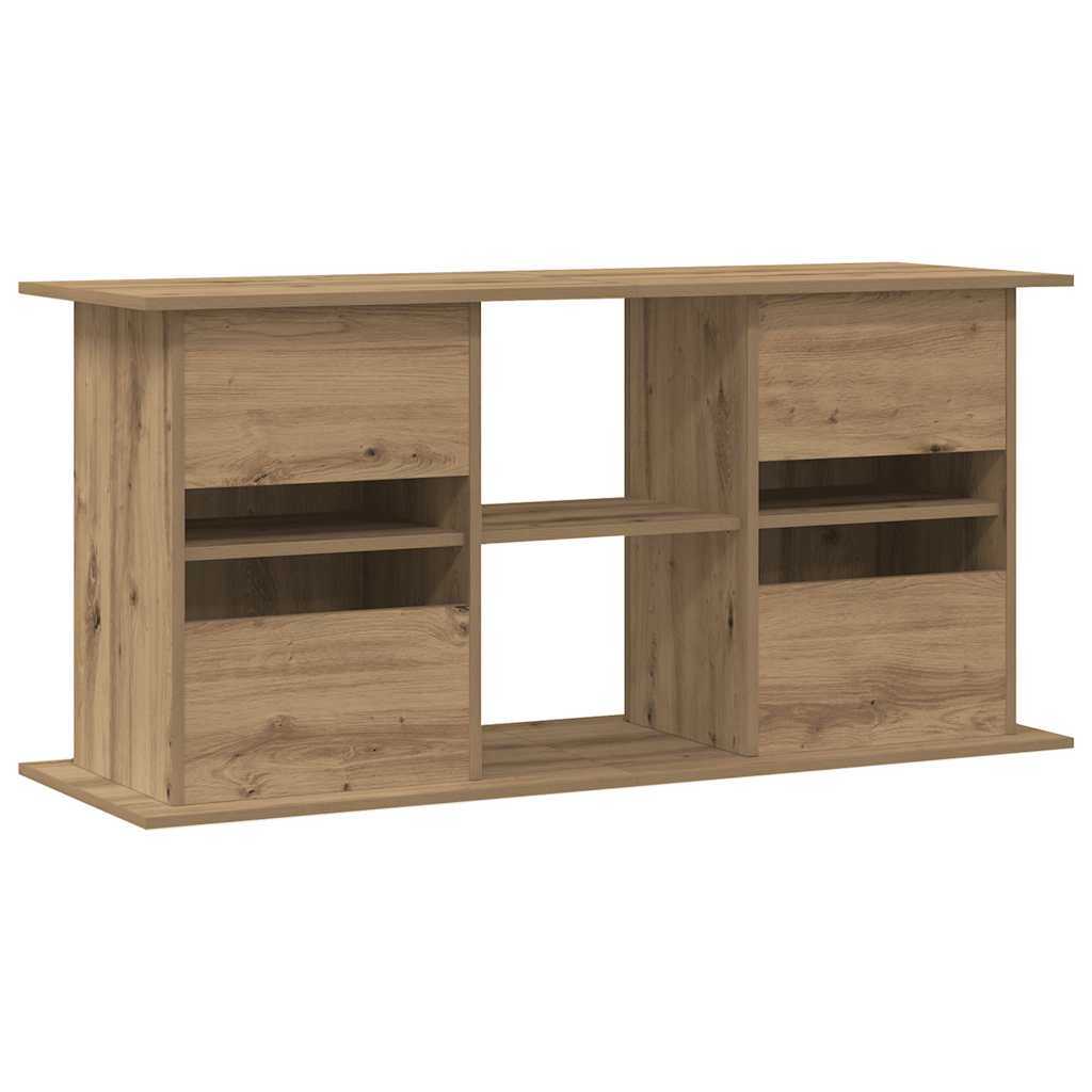 Aquariumstandaard 121x41x58 cm bewerkt hout artisanaal eiken