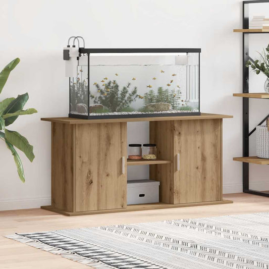 Aquariumstandaard 121x41x58 cm bewerkt hout artisanaal eiken