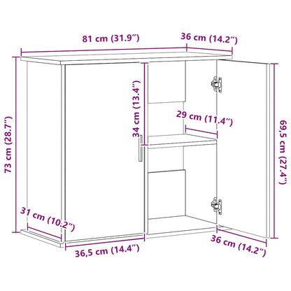 Aquariumstandaard 81x36x73 cm bewerkt hout oud houtkleurig